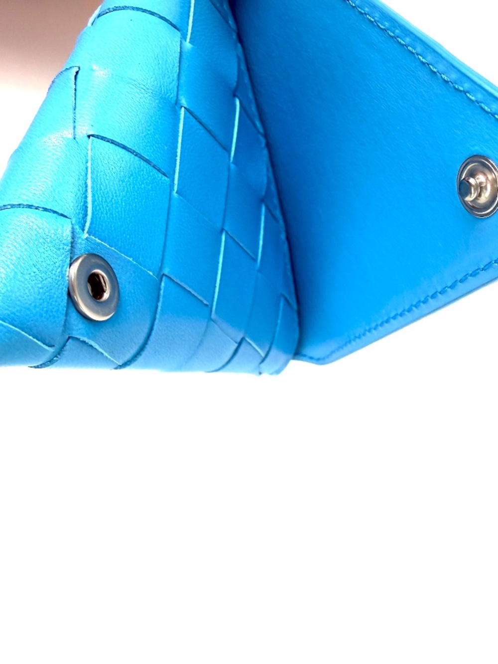 SOLD Bottega Veneta Triangle Blue Napa Leather Coin Purse Pouch - Picture 11 of 13